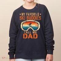 retro My Favorite Ski Buddies Call Me Dad father's day Women's Sweatshirt thumb 0