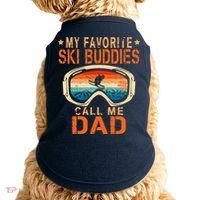 retro My Favorite Ski Buddies Call Me Dad father's day Doggie Tank thumb 0