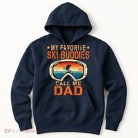 retro My Favorite Ski Buddies Call Me Dad father's day Hoodie thumb 0