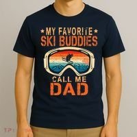 retro My Favorite Ski Buddies Call Me Dad father's day T-Shirt thumb 3