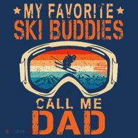 retro My Favorite Ski Buddies Call Me Dad father's day Beanie thumb 2