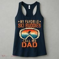 retro My Favorite Ski Buddies Call Me Dad father's day Women's Tank Top thumb 3