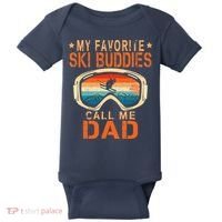 retro My Favorite Ski Buddies Call Me Dad father's day Baby Bodysuit thumb 0
