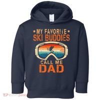 retro My Favorite Ski Buddies Call Me Dad father's day Toddler Hoodie thumb 0
