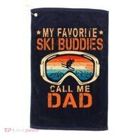 retro My Favorite Ski Buddies Call Me Dad father's day Golf Towel thumb 0