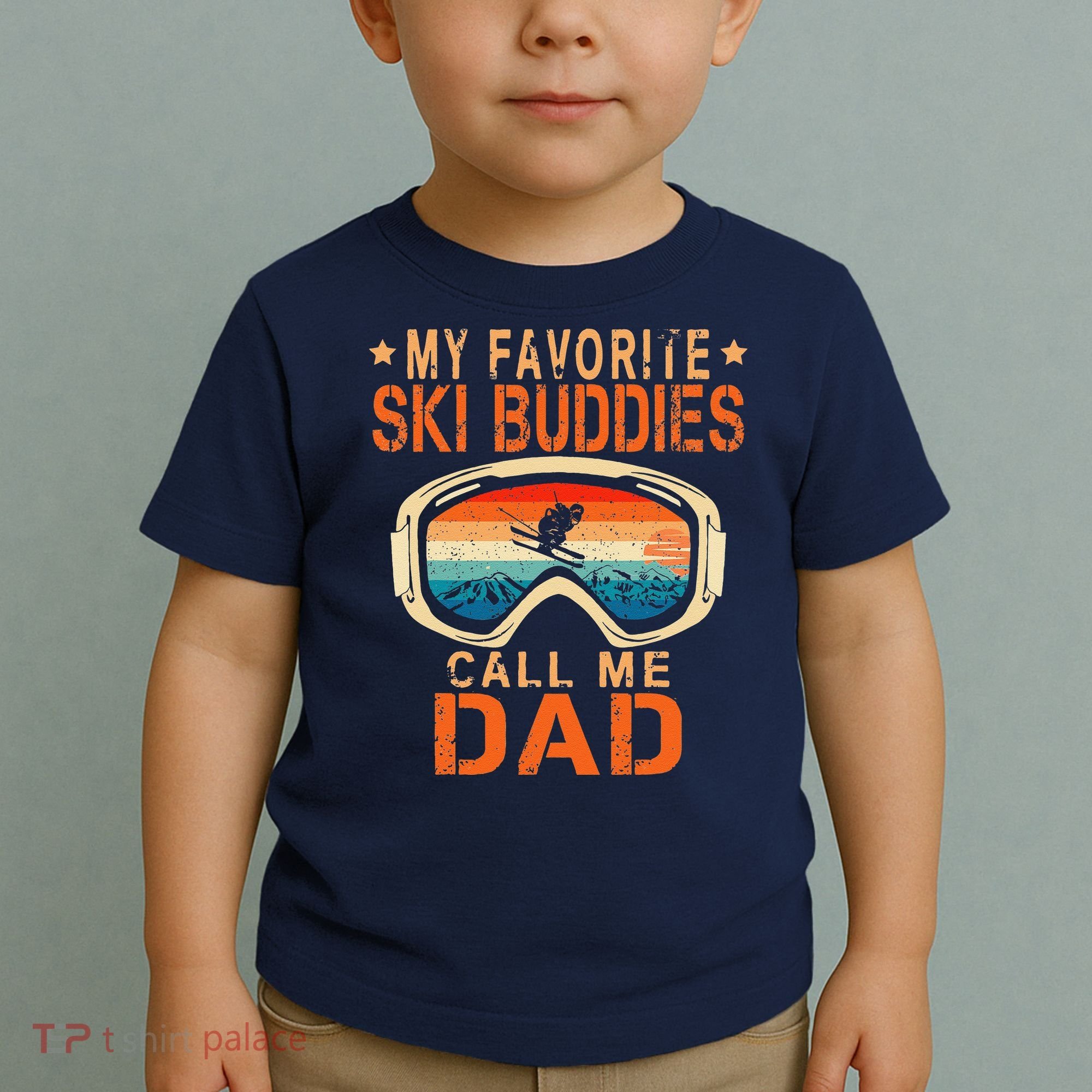 retro My Favorite Ski Buddies Call Me Dad father's day Toddler T-Shirt