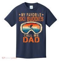retro My Favorite Ski Buddies Call Me Dad father's day Kids T-Shirt thumb 0