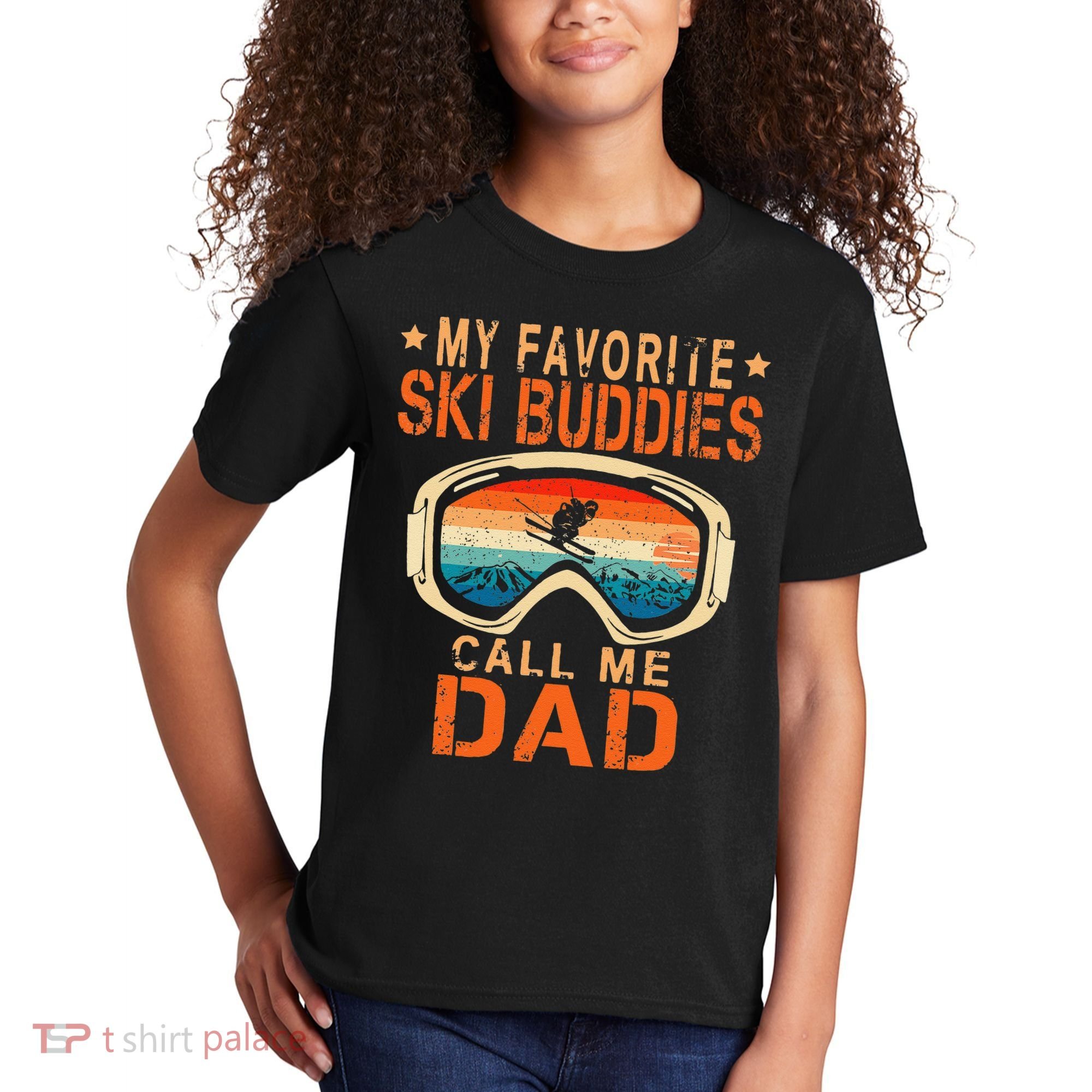retro My Favorite Ski Buddies Call Me Dad father's day Kids T-Shirt
