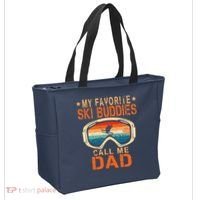 retro My Favorite Ski Buddies Call Me Dad father's day Tote Bag thumb 2