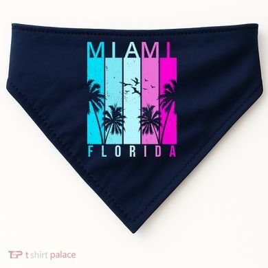 Retro Miami Florida Summer Neon Colors USA-Made Doggie Bandana