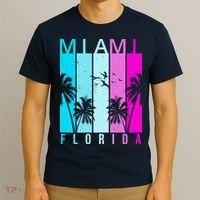 Retro Miami Florida Summer Neon Colors T-Shirt thumb 3