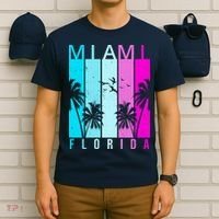 Retro Miami Florida Summer Neon Colors T-Shirt thumb 6