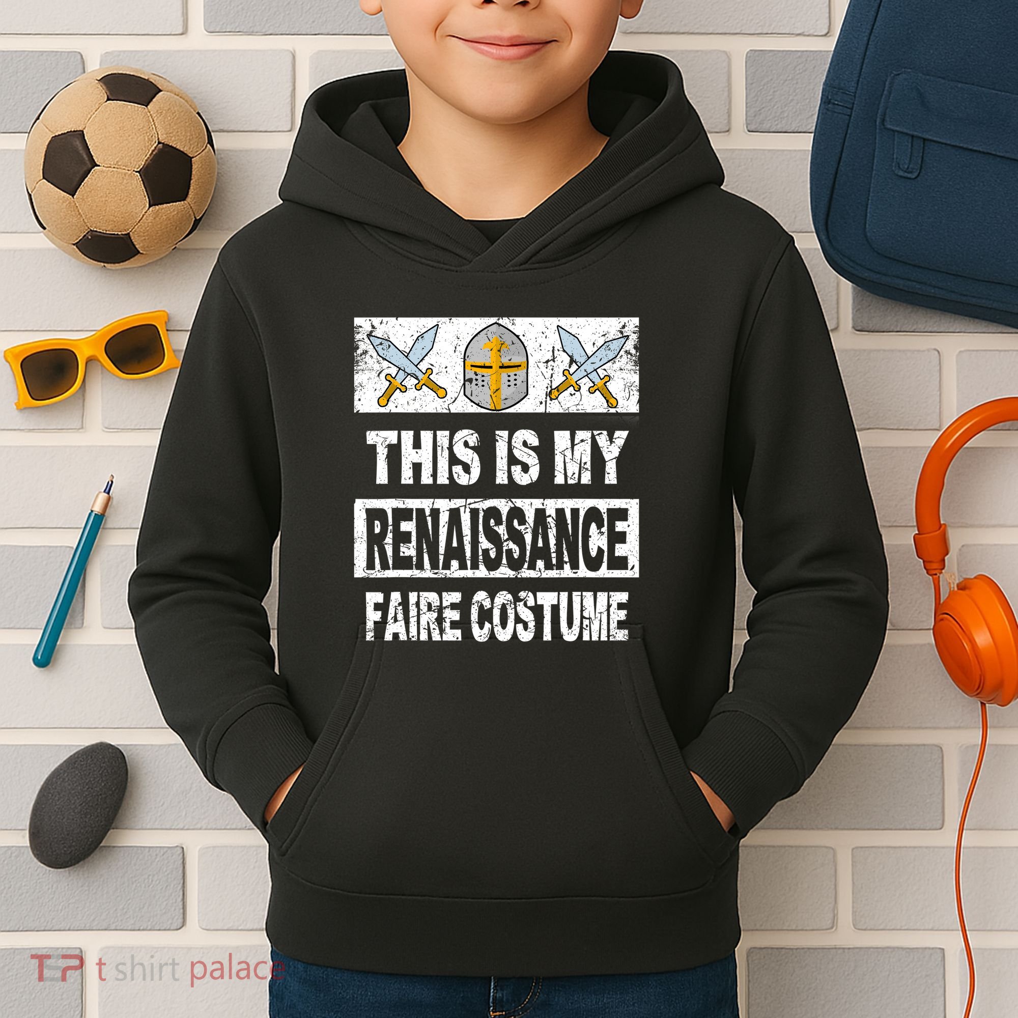 Retro Medieval Fest Renaissance Faire Costume Kids Hoodie