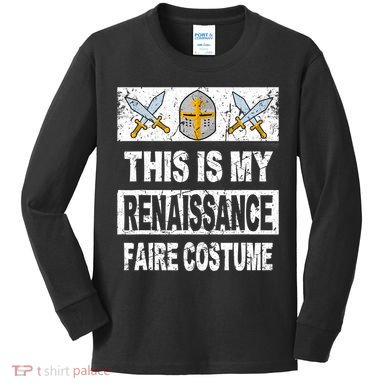Retro Medieval Fest Renaissance Faire Costume Kids Long Sleeve Shirt