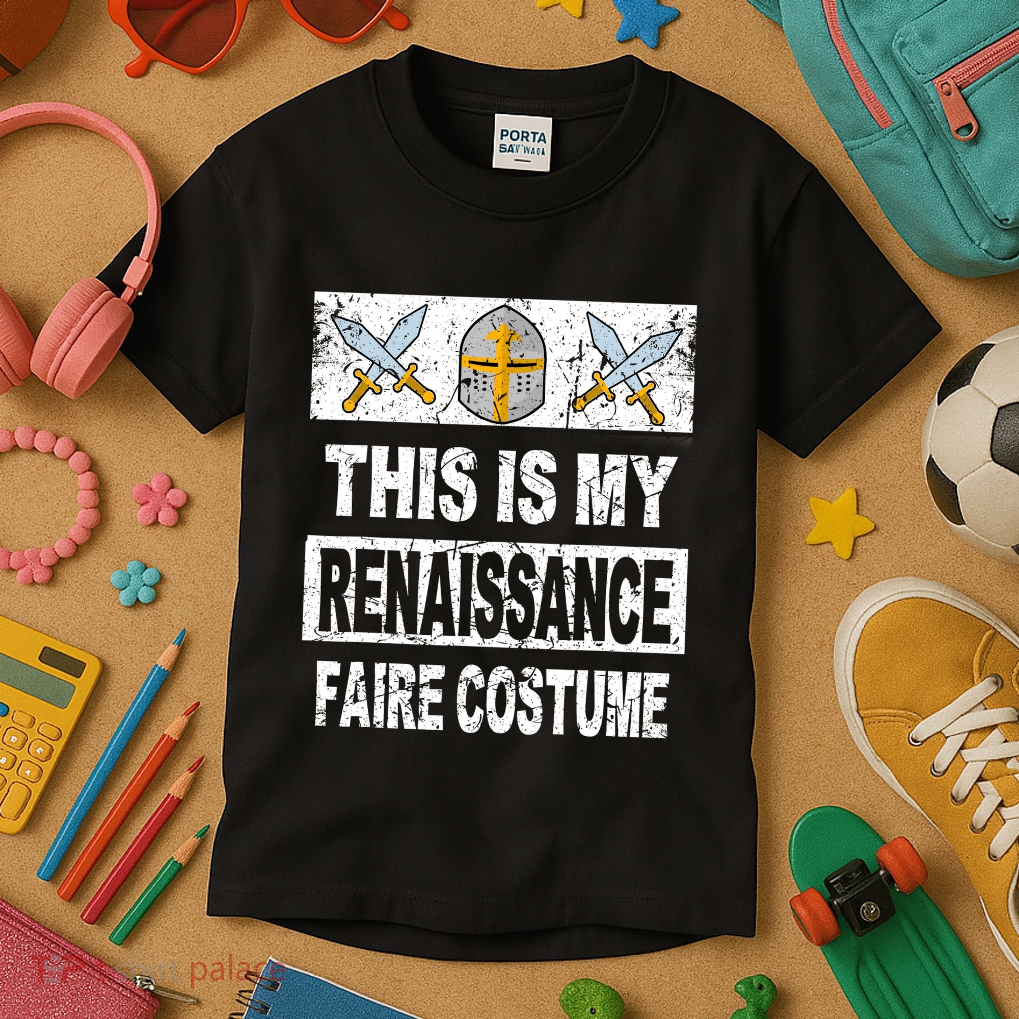 Retro Medieval Fest Renaissance Faire Costume Kids T-Shirt