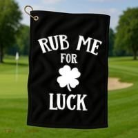 Rub Me For Luck Cool Gift Golf Towel thumb 1