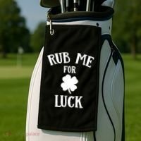 Rub Me For Luck Cool Gift Golf Towel thumb 2
