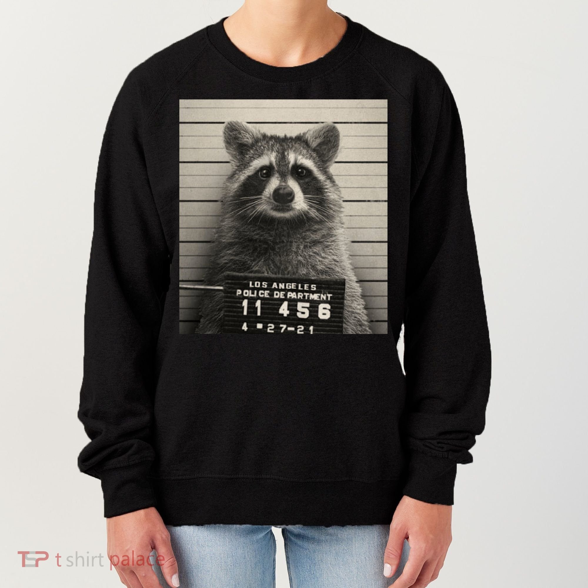 Raccoon Mugshot Funny Parody Women's Sweatshirt