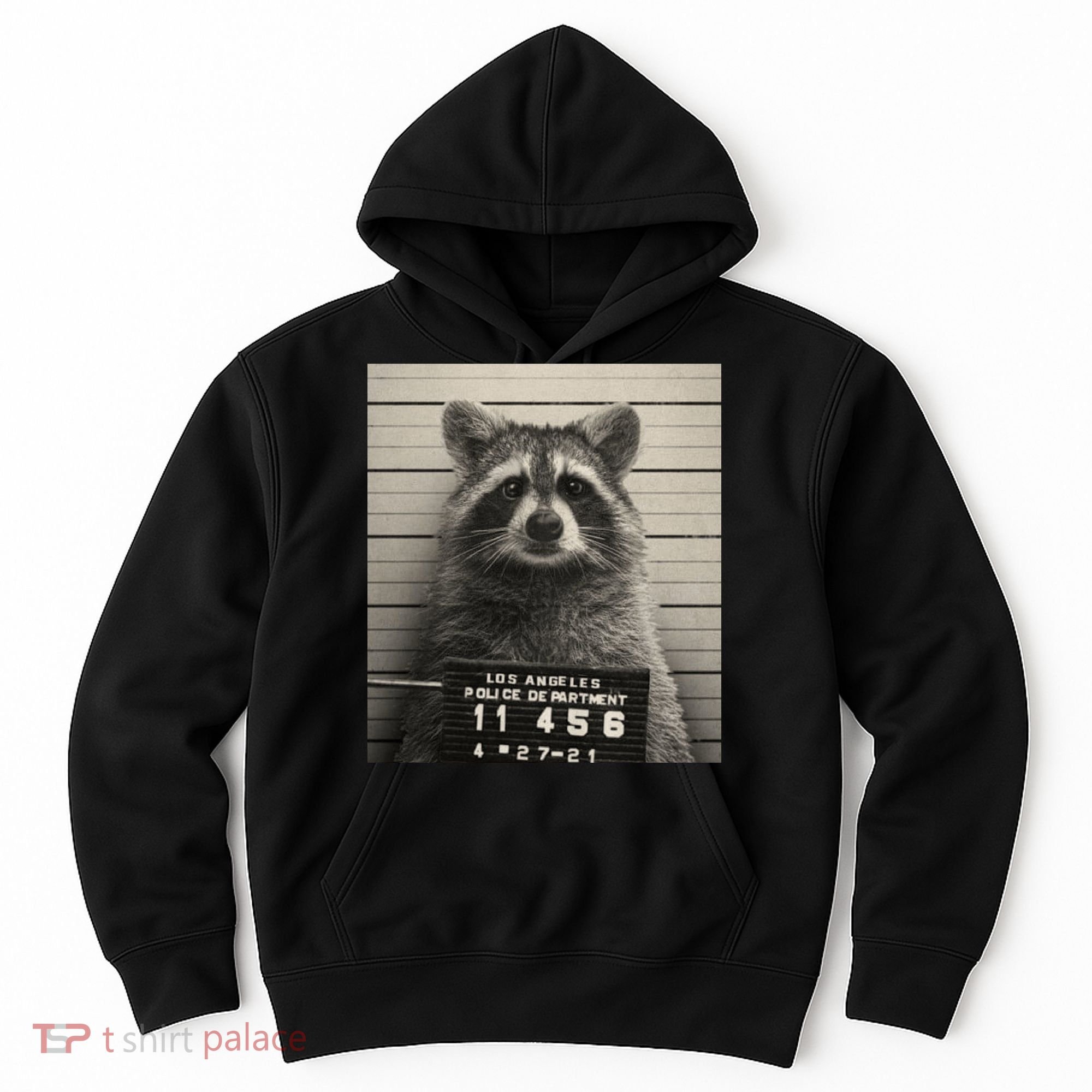 Raccoon Mugshot Funny Parody Hoodie