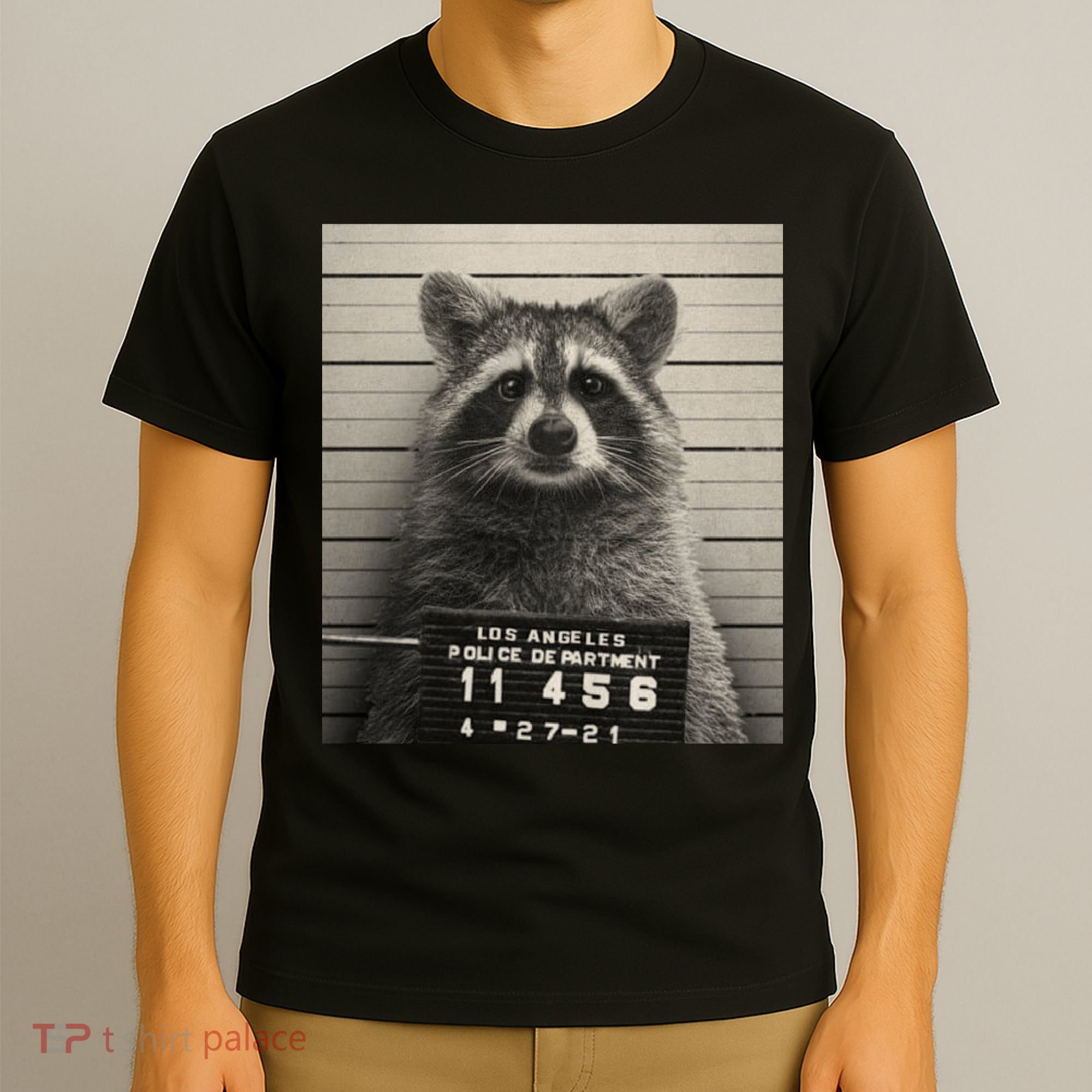 Raccoon Mugshot Funny Parody T-Shirt