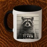 Raccoon Mugshot Funny Parody Coffee Mug thumb 2
