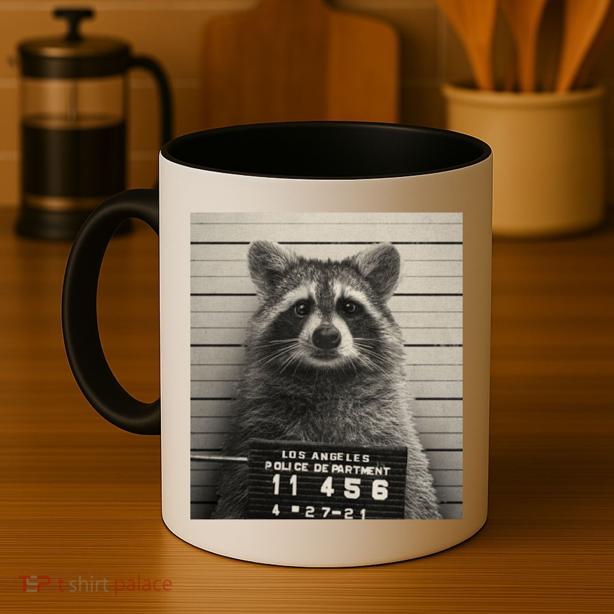 Raccoon Mugshot Funny Parody Coffee Mug