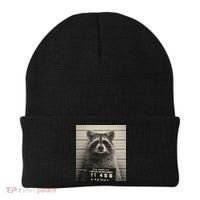 Raccoon Mugshot Funny Parody Beanie thumb 0