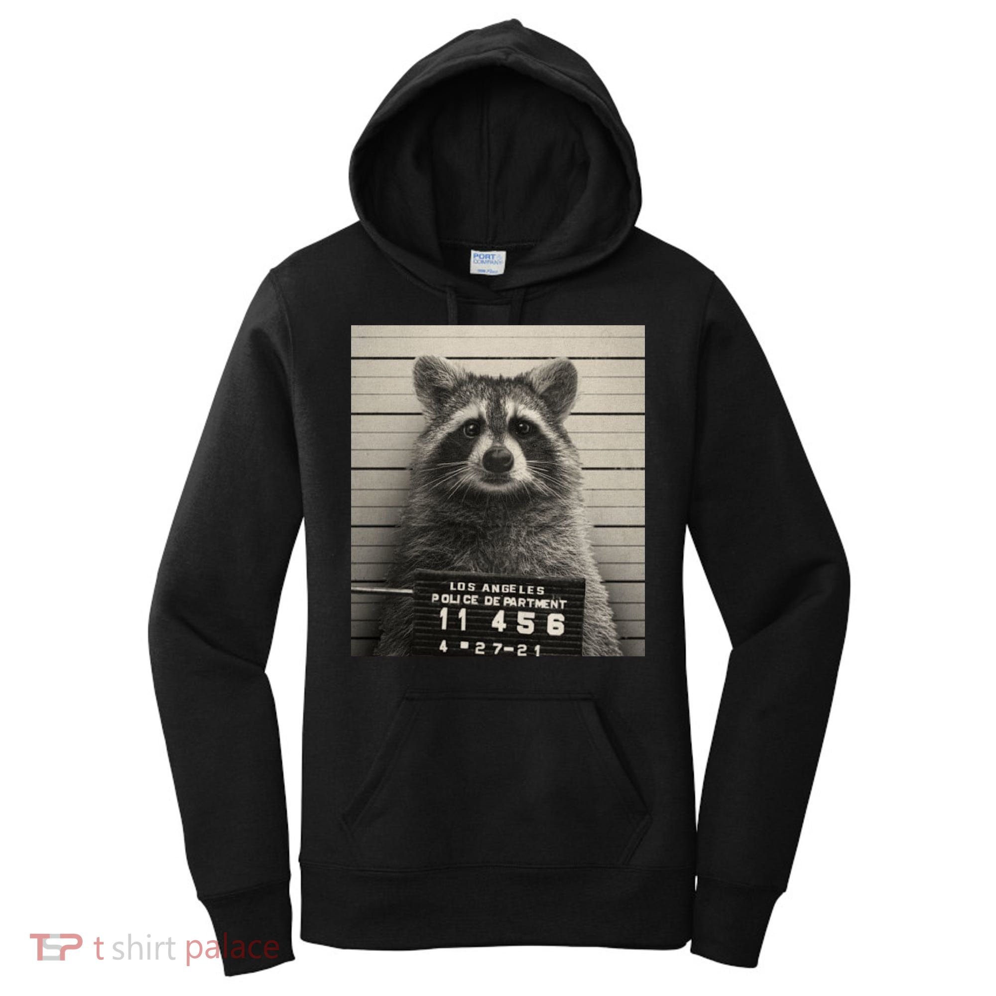 Raccoon Mugshot Funny Parody Women's Hoodie