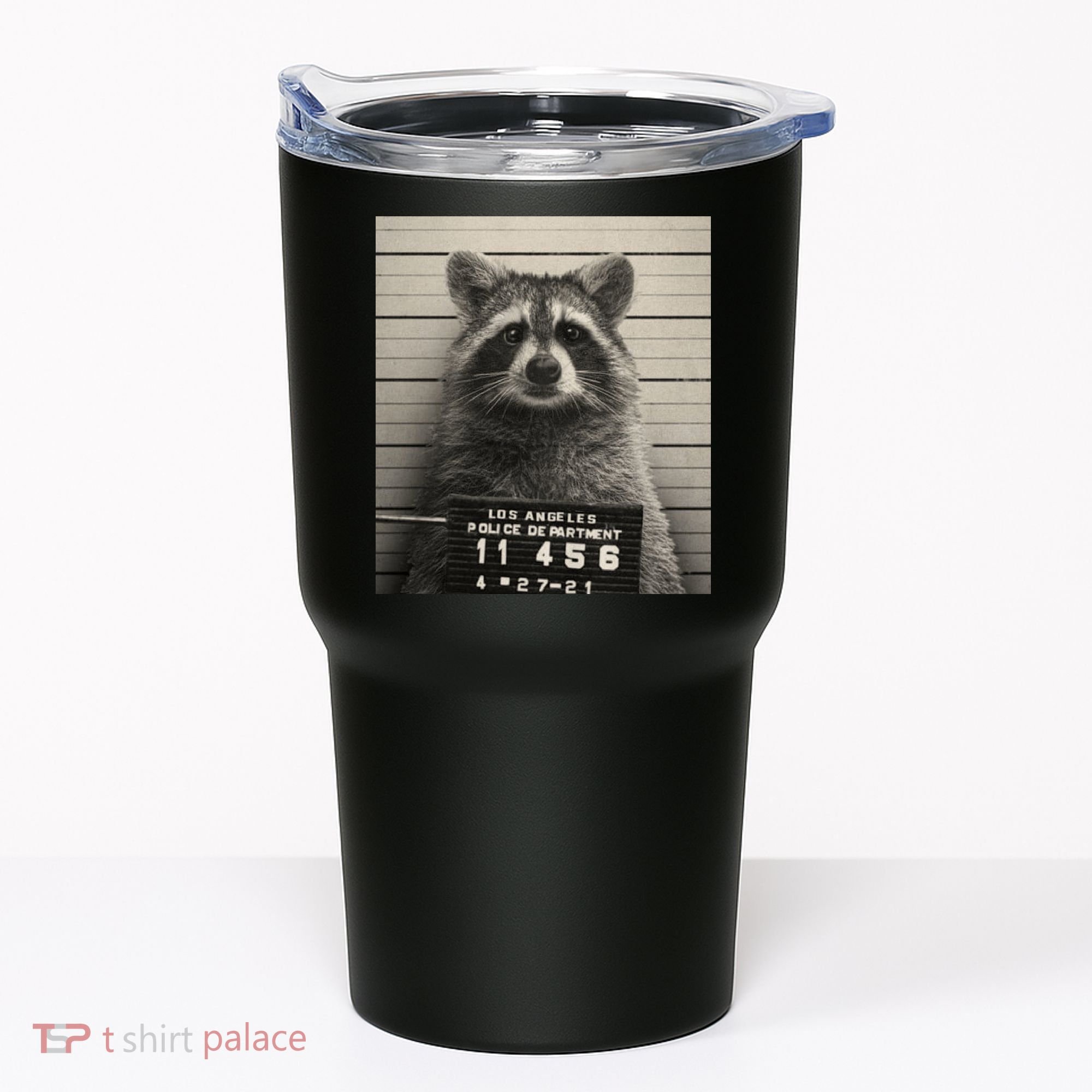 Raccoon Mugshot Funny Parody Tumbler