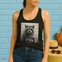 Raccoon Mugshot Funny Parody Women's Tank Top thumb 2