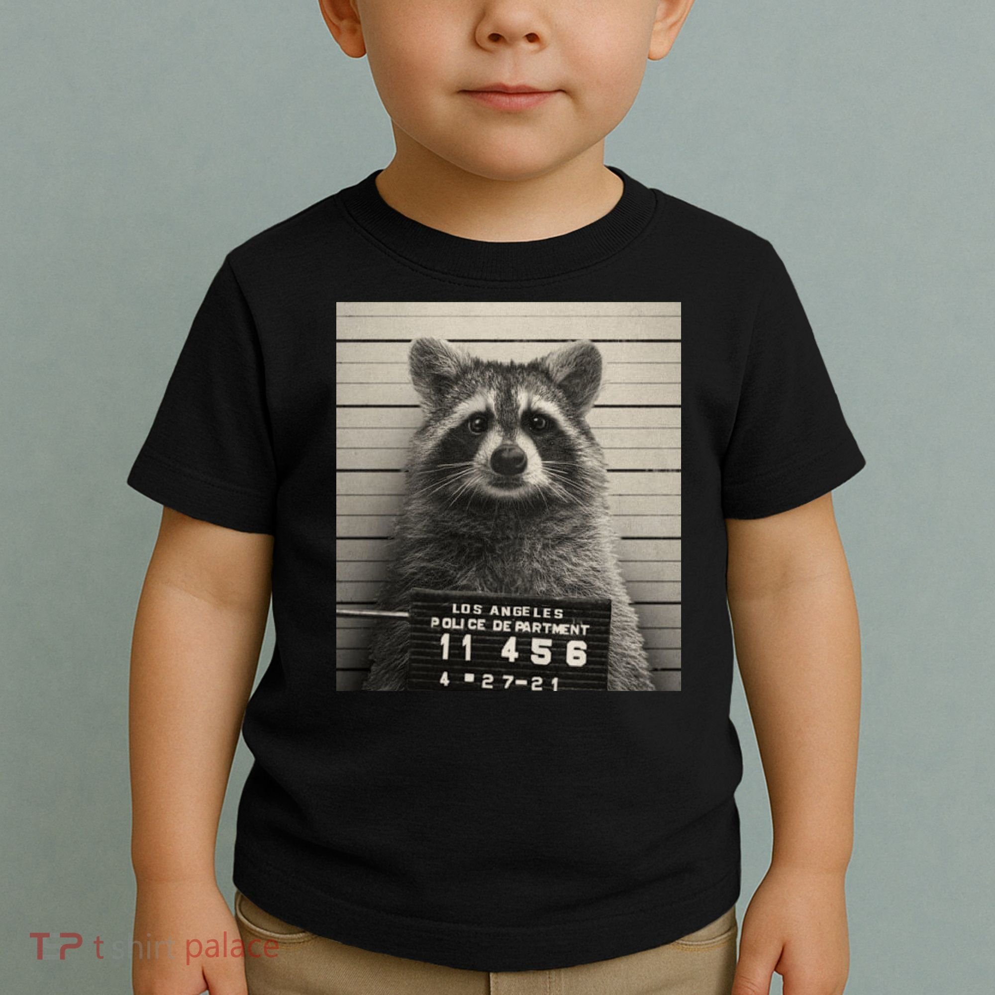 Raccoon Mugshot Funny Parody Toddler T-Shirt