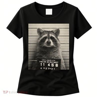 Raccoon Mugshot Funny Parody Women's T-Shirt