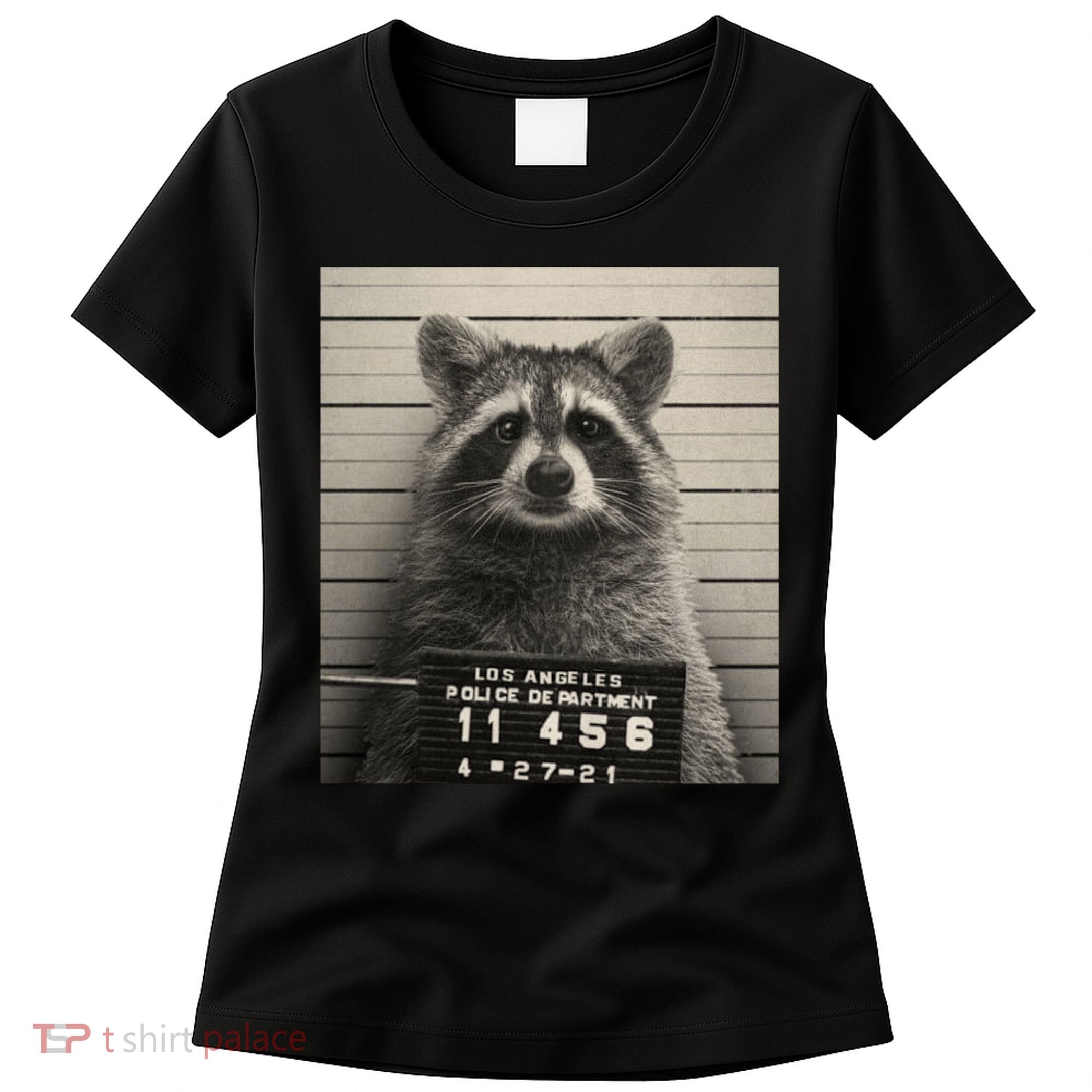 Raccoon Mugshot Funny Parody Women's T-Shirt