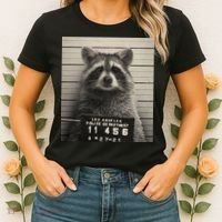 Raccoon Mugshot Funny Parody Women's T-Shirt thumb 2