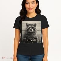 Raccoon Mugshot Funny Parody Women's T-Shirt thumb 4