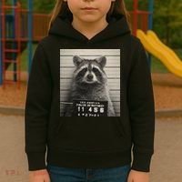 Raccoon Mugshot Funny Parody Kids Hoodie thumb 3