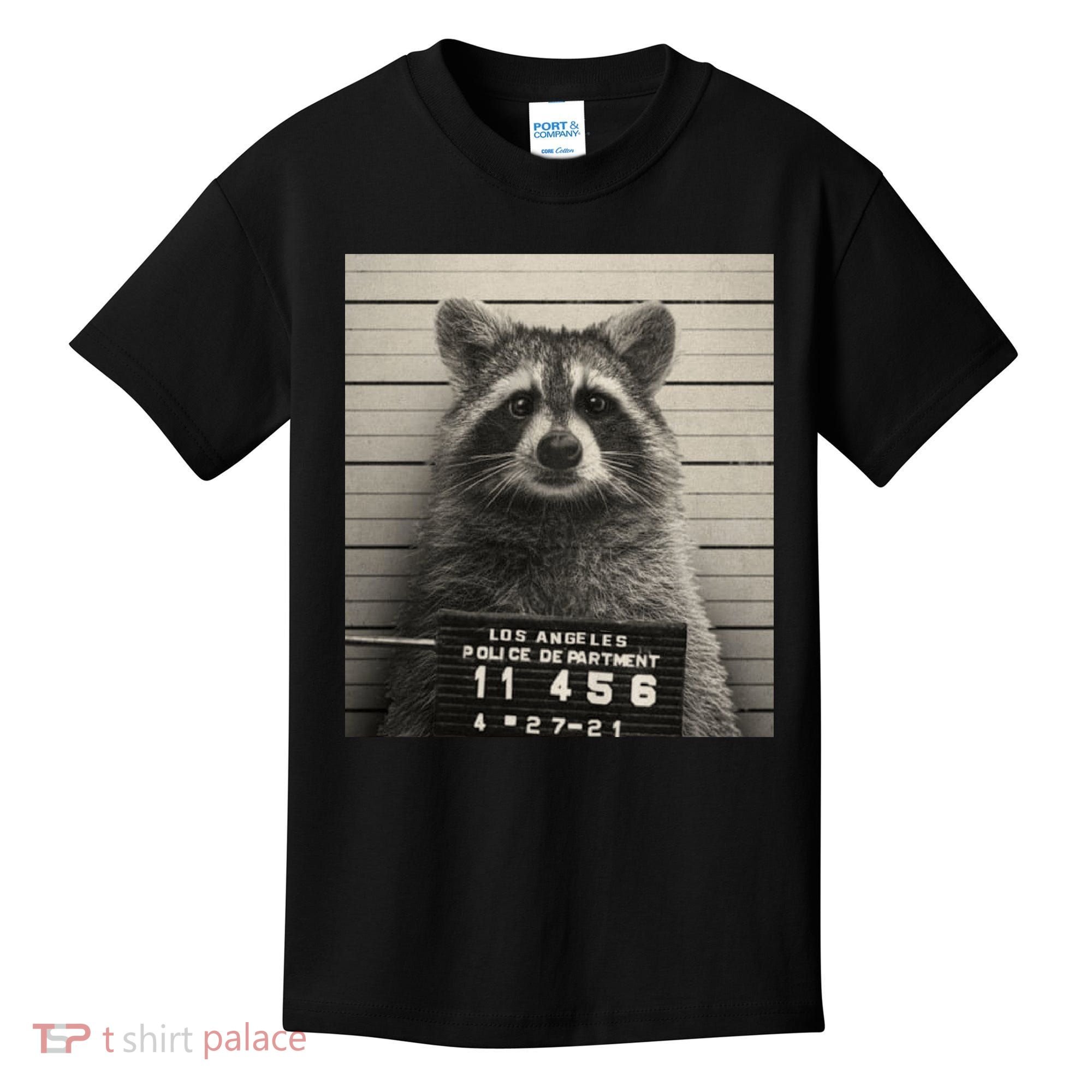 Raccoon Mugshot Funny Parody Kids T-Shirt