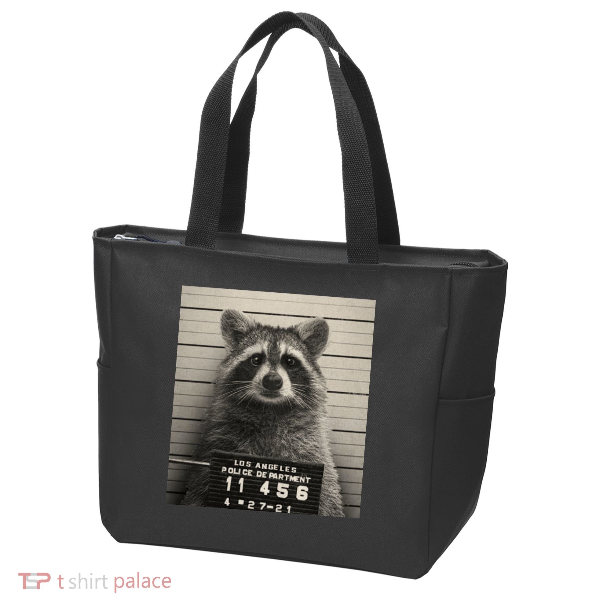 Raccoon Mugshot Funny Parody Tote Bag