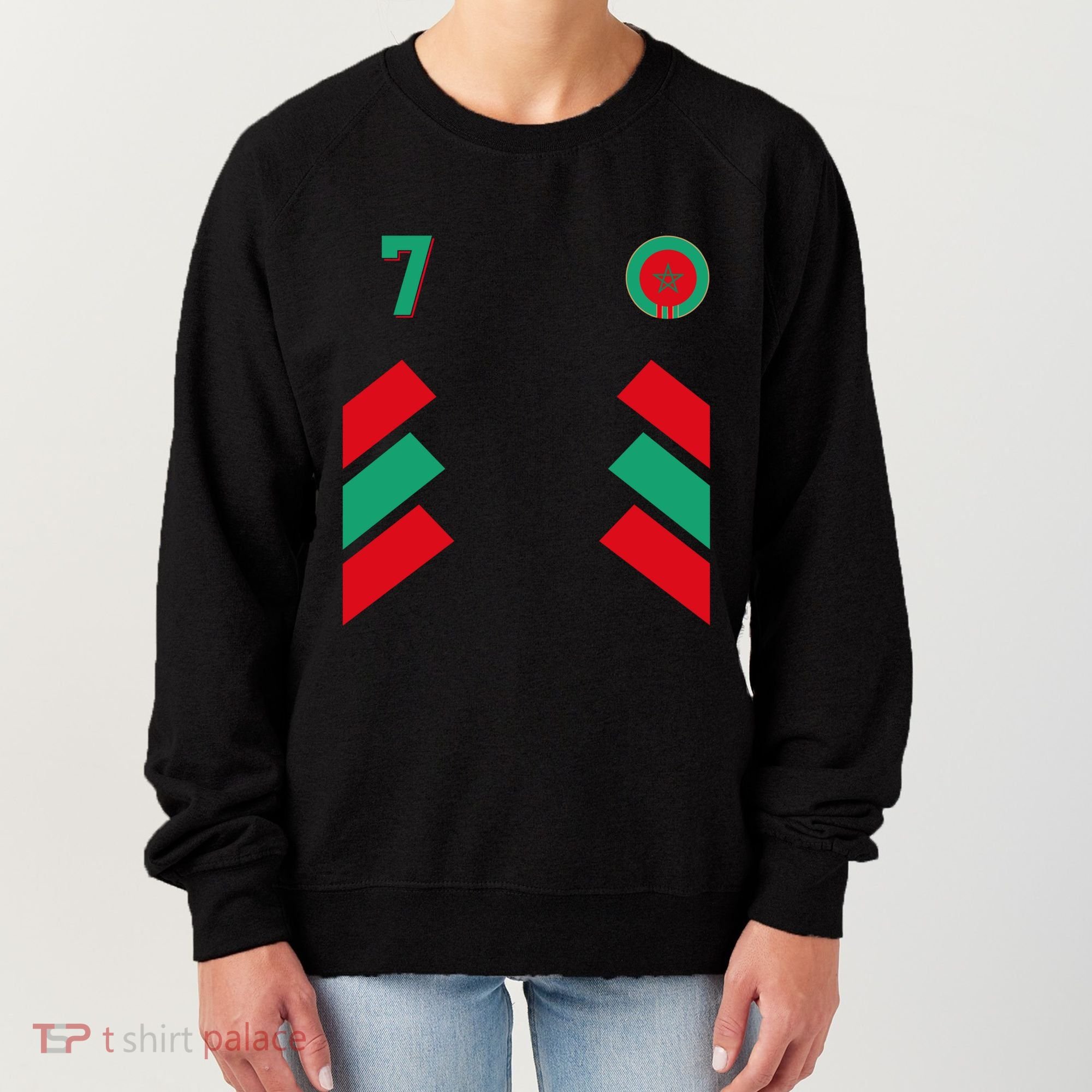 Retro7 Moroccan Football Morocco Soccer Morocco Flag Gift Women's Sweatshirt