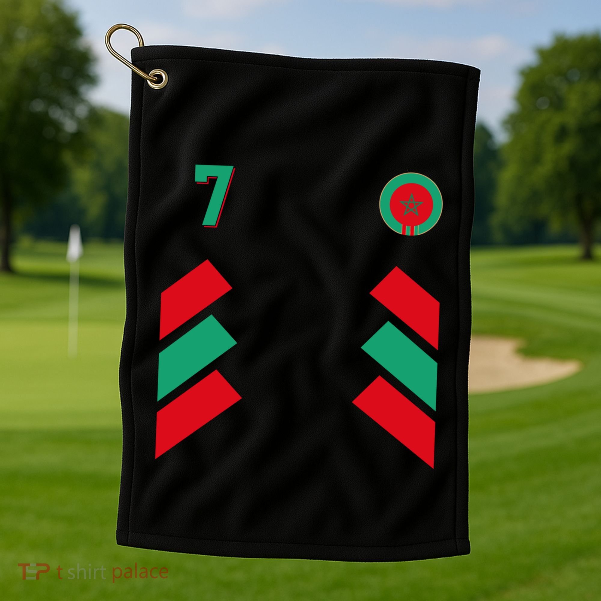 Retro7 Moroccan Football Morocco Soccer Morocco Flag Gift Golf Towel
