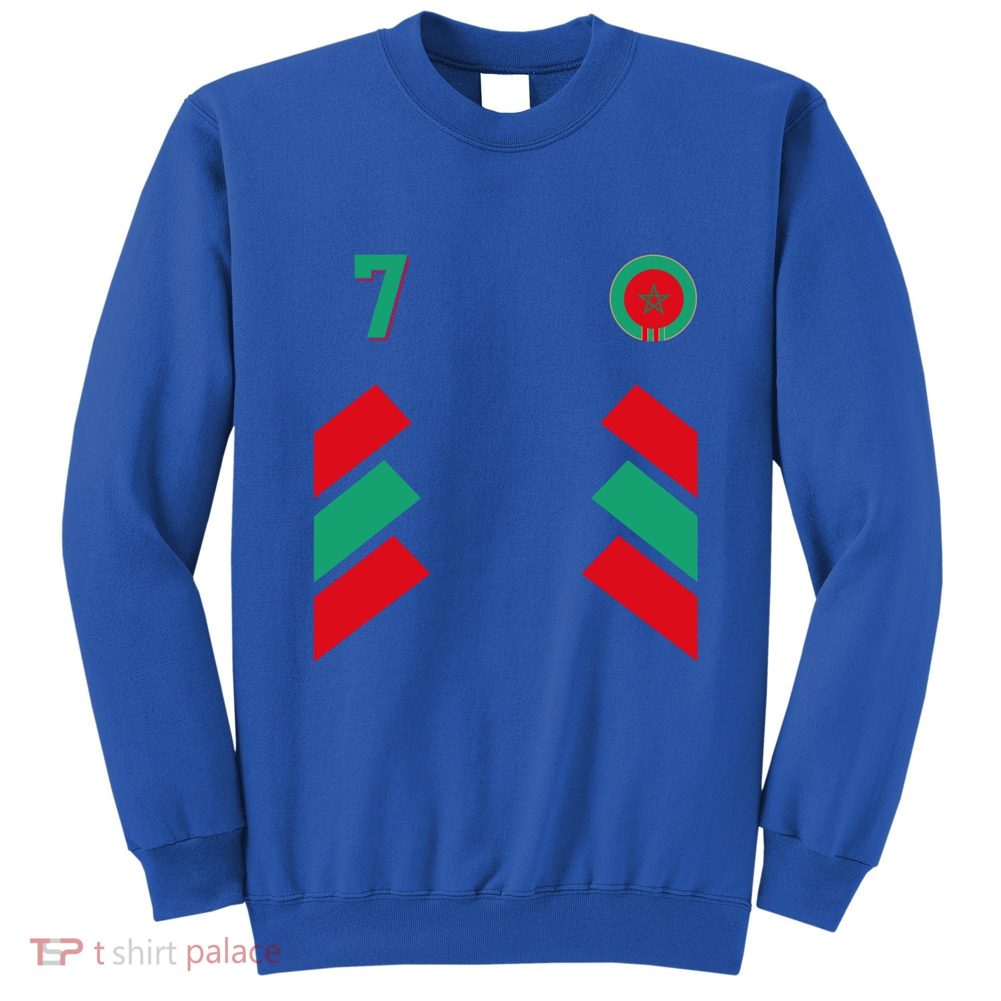 Retro7 Moroccan Football Morocco Soccer Morocco Flag Gift Sweatshirt