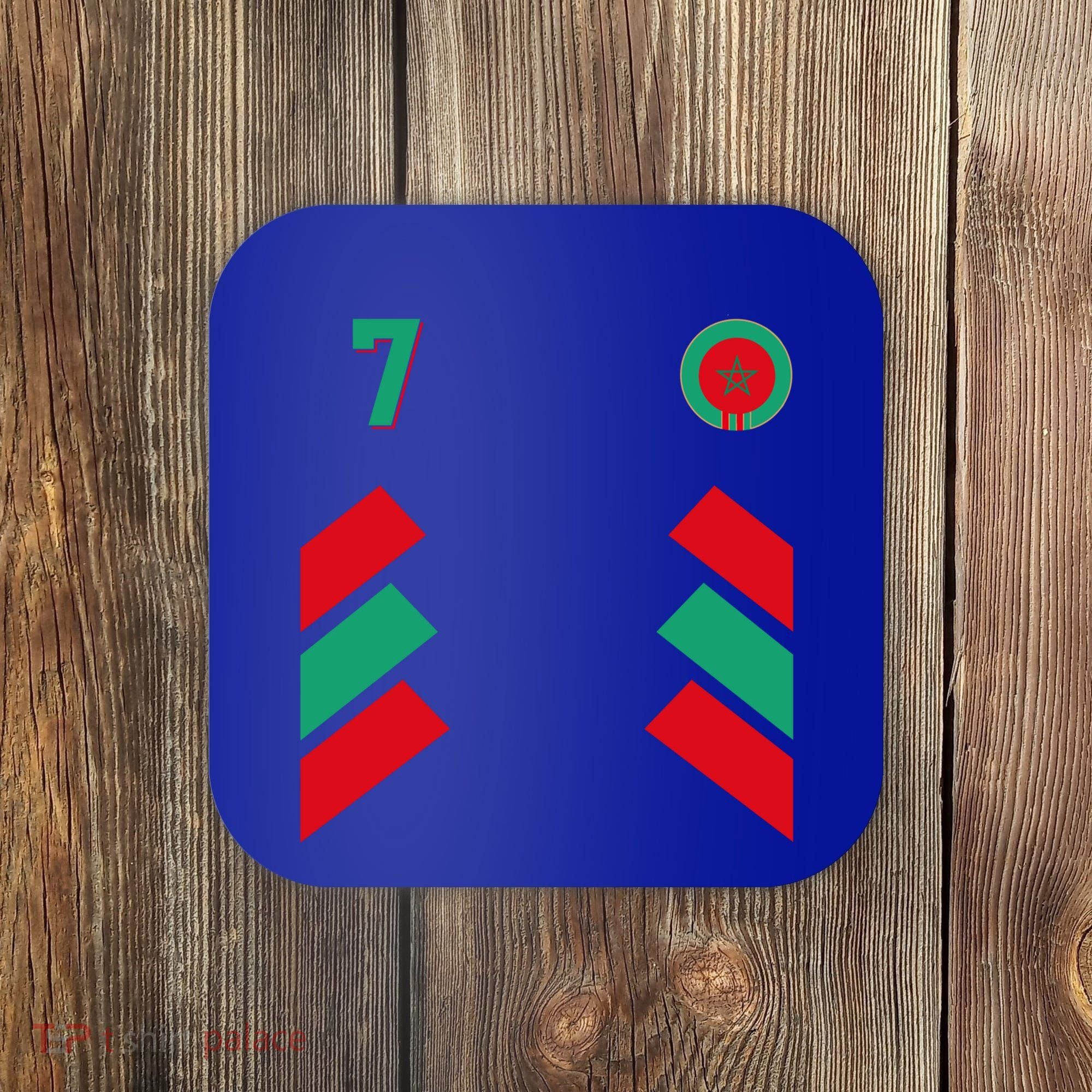 Retro7 Moroccan Football Morocco Soccer Morocco Flag Gift Coaster
