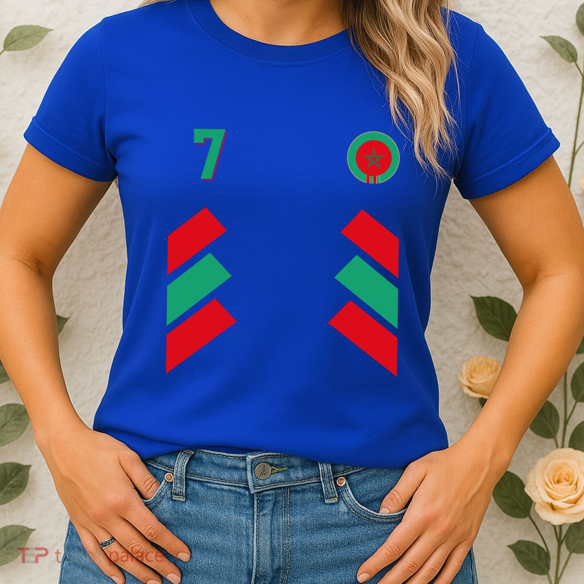 Retro7 Moroccan Football Morocco Soccer Morocco Flag Gift Women's T-Shirt
