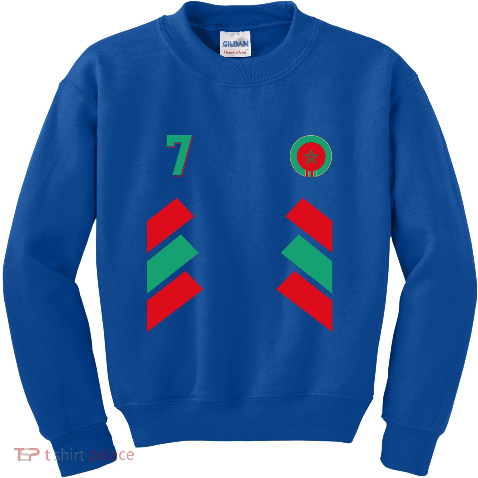 Retro7 Moroccan Football Morocco Soccer Morocco Flag Gift Kids Sweatshirt
