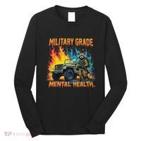 Retro Military Grade Mental Health Warrior Military Veterans Long Sleeve Shirt thumb 0