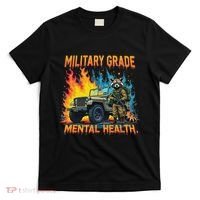 Retro Military Grade Mental Health Warrior Military Veterans T-Shirt thumb 0