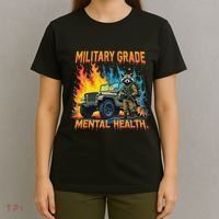 Retro Military Grade Mental Health Warrior Military Veterans T-Shirt thumb 4
