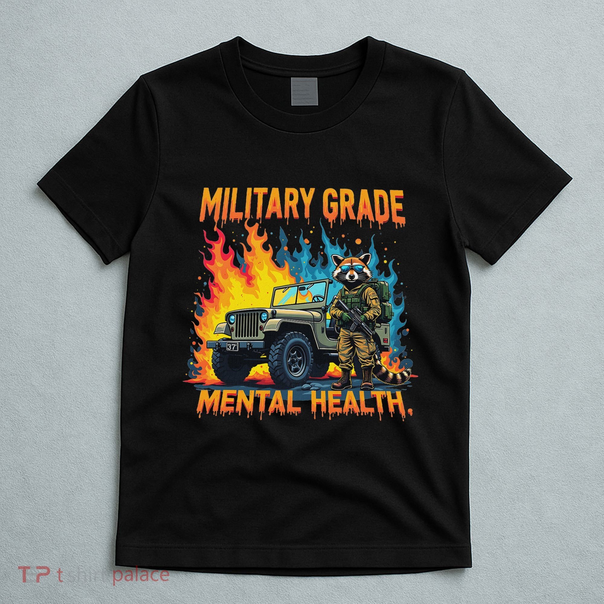 Retro Military Grade Mental Health Warrior Military Veterans T-Shirt