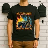 Retro Military Grade Mental Health Warrior Military Veterans T-Shirt thumb 6