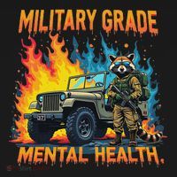 Retro Military Grade Mental Health Warrior Military Veterans Baby Bodysuit thumb 2